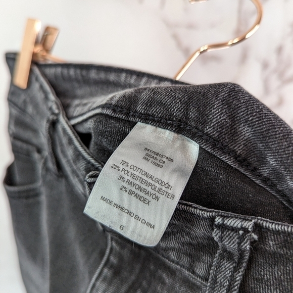 Roebuck & Co Jeans Girls Size 6 Black Gray Denim Skinny Mid Rise Pant Sears - Picture 4 of 10
